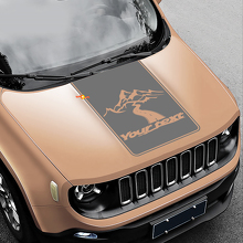 Road To Mountains Style Blackout Vinyl Hood Sticker Decal for Jeep Renegade 2