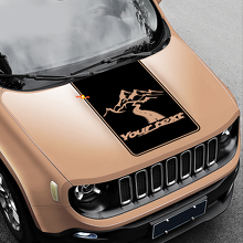 Road To Mountains Style Blackout Vinyl Hood Sticker Decal for Jeep Renegade 3