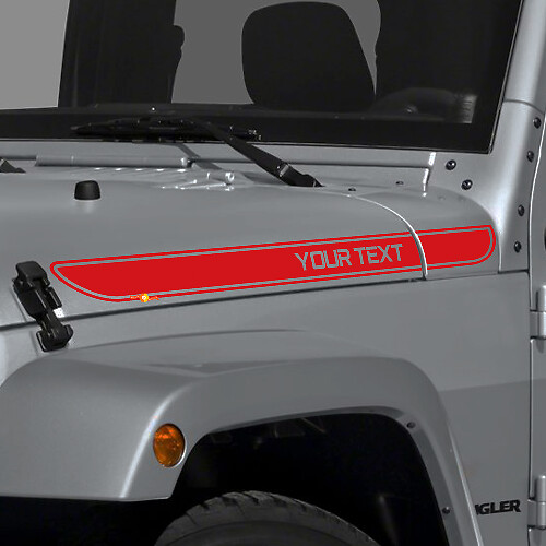 Custom Lettering Stripe Hood Vinyl Sticker Decal for Jeep Wrangler 1