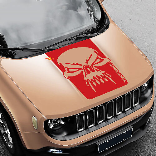 Skull Grunge Graphic Hood Vinyl Decal Sticker Side for Jeep Renegade