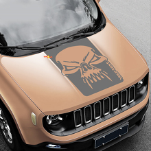 Skull Grunge Graphic Hood Vinyl Decal Sticker Side for Jeep Renegade 2