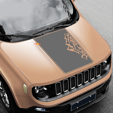 Mountain Graphic Lettering Hood Vinyl Decal Sticker for Jeep Renegade 2