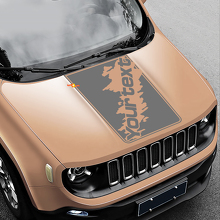 Splash Splatter Graphic Lettering Hood Vinyl Decal Sticker for Jeep Renegade 2