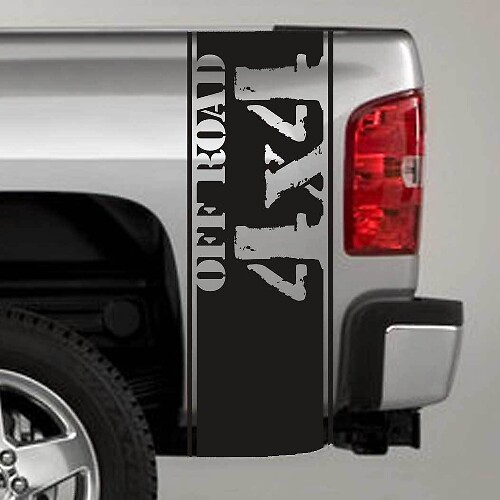 4x4 Off Road Distressed Stripes Bedside Vinyl Decal Sticker for GMC Sierra