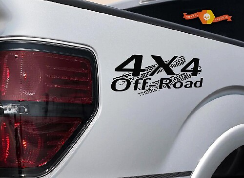 4x4 Off Road Tire Track Vinyl Decal Black for Ford Truck