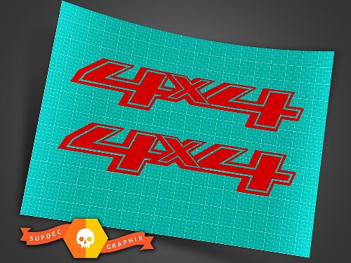 Red 4x4 4WD Logo Vinyl Decal for Ford Truck