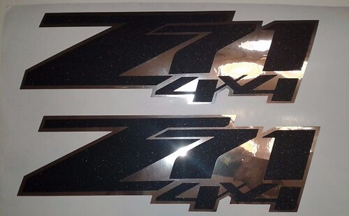 Z71 4x4 Chrome Style Side Vinyl Decal Sticker for Chevrolet Silverado