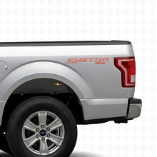 CUSTOM 4x4 Outlined Lettering Bedside Vinyl Decal Sticker for Ford F-150 2015-2016_4