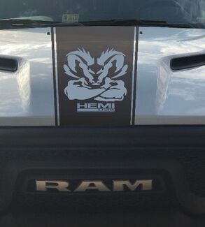 Dodge Ram Rebel Hemi 5.7L vinyl decal sticker hood racing stripe, factory style