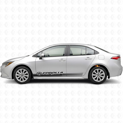 Corolla Checkered Stripes Side Vinyl Decal Sticker for Toyota Corolla