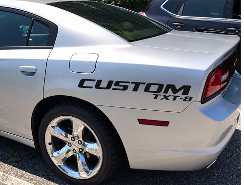 CUSTOM TXT-8 Fender Lettering Pair Rear Fender Vinyl Decal Sticker for Dodge Charger