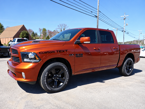 Custom TEXT Lettering Front Fender Vinyl Decal Sticker for Dodge Ram 1500