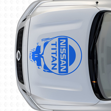 Brand Logo Skull Style Hood Vinyl Decal for Nissan Titan _2
