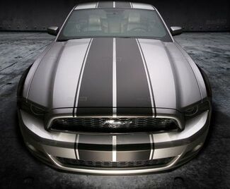 2013 - 2020 Ford Mustang Rally Double Over the Top Racing Stripes Graphics Decals