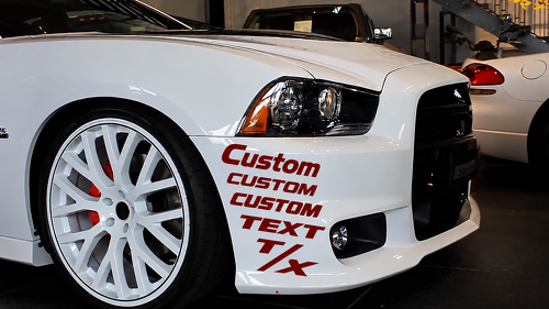 Custom CUSTOM TEXT T/X Lettering Kit Front Bumper Vinyl Decal Sticker for Dodge Charger