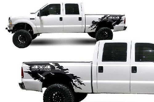 4x4 Torn Wrap Kit Vinyl Decal for Ford F-250 1999-2006