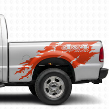 4x4 Off Road Torn Splash Bedside Vinyl Decal Sticker for Ford F-250 1999-2006_4