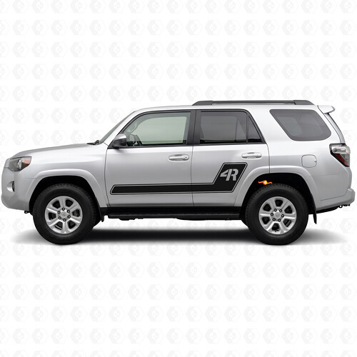 4R Logo Outline Stripes Side Vinyl Decal Sticker for Toyota 4Runner 2010-2017