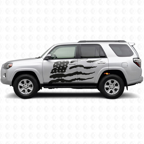Distressed American Flag Side Door Vinyl Decal Sticker for Toyota 4Runner 2010-2017