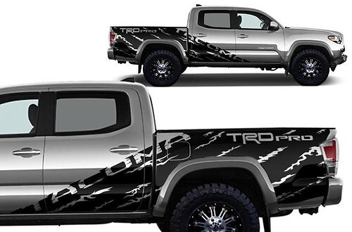 TRD Pro Distressed Style Side Vinyl Decal Sticker for Toyota Tacoma 2016-2020