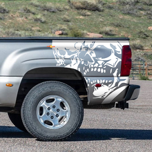 Chevrolet Silverado 1999-2007 Custom Vinyl Sticker Decal Wrap Kit - Double Skull 2