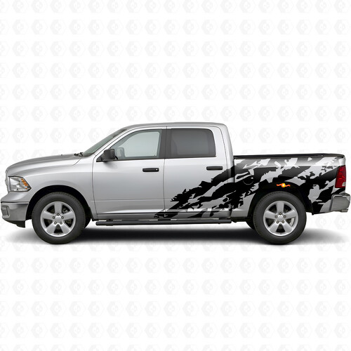 Destroyed Style Side Vinyl Decal Sticker for Dodge Ram 1500