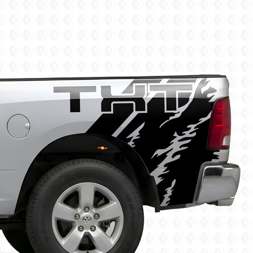 Custom Text in Splash Effect Side Vinyl Decal Sticker for Dodge Ram 1500