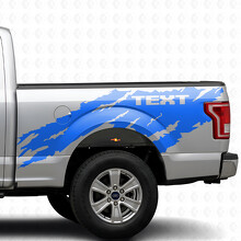 Torn Splash Custom Text Bedside Vinyl Decal Sticker for Ford F-150 2015-2017_2