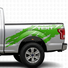 Torn Splash Custom Text Bedside Vinyl Decal Sticker for Ford F-150 2015-2017_3