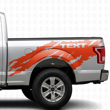 Torn Splash Custom Text Bedside Vinyl Decal Sticker for Ford F-150 2015-2017_4