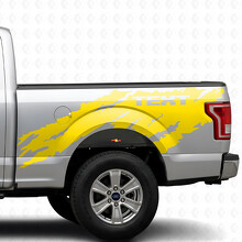 Torn Splash Custom Text Bedside Vinyl Decal Sticker for Ford F-150 2015-2017_5