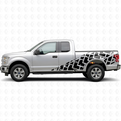 Huge Tire Track Stripes Side Vinyl Decal Kit for Musclecar truck 2015-2017