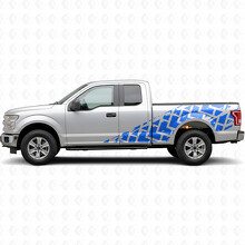 Huge Tire Track Stripes Side Vinyl Decal Kit for Musclecar truck 2015-2017_2