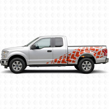 Huge Tire Track Stripes Side Vinyl Decal Kit for Musclecar truck 2015-2017_4