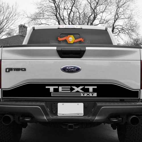 TEXT TXT Lower Tailgate Stripes Vinyl Decal for Musclecar F-150 2015-2017