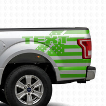 American Flag Custom Text Bedside Vinyl Decal Sticker for Ford F-150 2015-2017_3