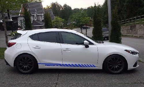 Racing Stripes Side Vinyl Decal Sticker for Mazda Mazda3 2010-2018