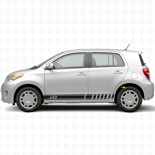 xD Logo Accent Stripes Side Vinyl Decal Kit for Scion xD_1