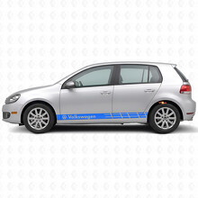 VW Logo Racing Stripes Side Vinyl Decal Sticker for Volkswagen Golf_2