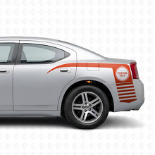Custom Text in Circle & Claw Stripes Side Vinyl Decal Sticker for Dodge Charger 2006-2010_4