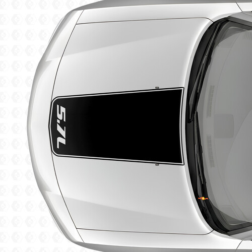 5.7L Blackout Outline Stripe Hood Vinyl Decal Sticker for Dodge Charger 2006-2010