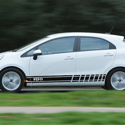 Side Racing Stripes Vinyl Decal Sticker fit to Kia Rio