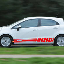 Side Racing Stripes Vinyl Decal Sticker fit to Kia Rio 2