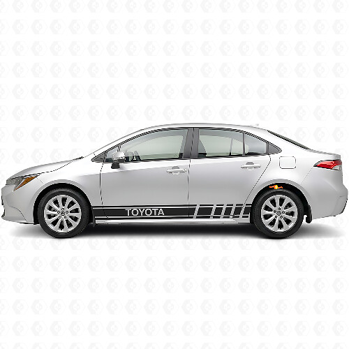 Branded Racing Stripes Side Vinyl Decal Sticker for Toyota Corolla