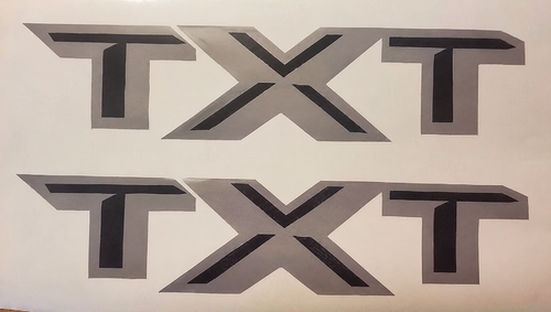 TXT Gray and Black Matte Side Vinyl Decal Set for Musclecar truck XTR