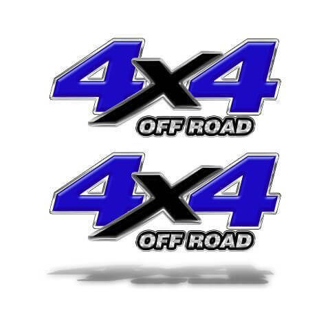 4x4 Off Road Blue Graphic Decal Sticker for Chevy / Ford / Dodge Truck (MK505OR4)