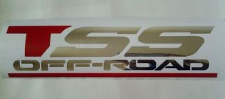 TOYOTA TSS OFF ROAD DECALS STICKERS, red and chrome silver (SET)