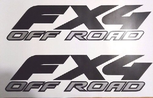 Off Road Matte Black Gray Sport Chrome Decal Set 3 for Ford Truck Fx4
