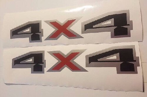 4x4 Side Decal Sticker Set Black Flat Gray Red for Ford F-150 F-250
