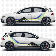 Custom Honeycomb Heritage Racing Graphics Vinyl Decals Stickers for VW Volkswagen Golf 2